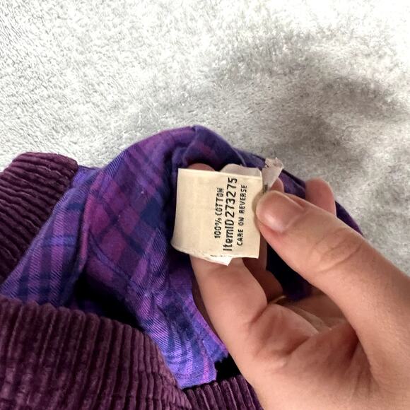 LL Bean Quilt Lined Cordoroy Jacket Sweater Women's M Purple Shacket Outdoor - Picture 9 of 10